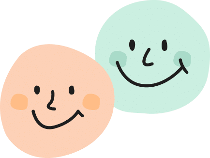 Ilustración de dos caras sonrientes
